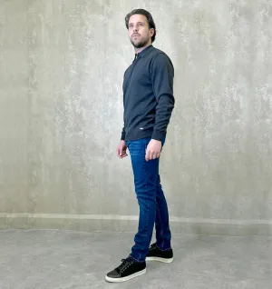 1/4 Zip Merino Knit Polo - Forest