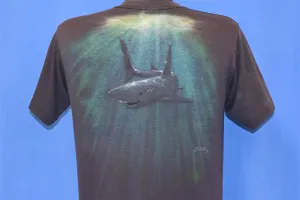 80s Shark Airbrushed Ocean Mike Faded t-shirt Medium