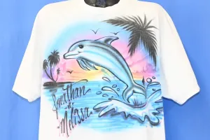 90s Airbrushed Sunset Dolphin Jonathan 'N Melissa t-shirt XXL