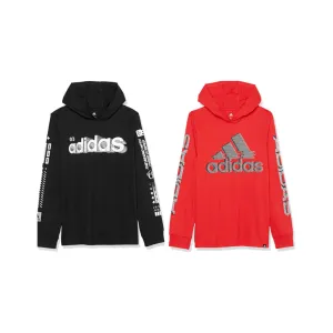 adidas Boys’ Long Sleeve Linear Camo Hooded Tees