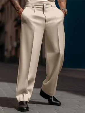 Alohadaddy Men's Daily Beach Loose Straight Straight Solid Color Comfortable Breathable Pocket Trousers