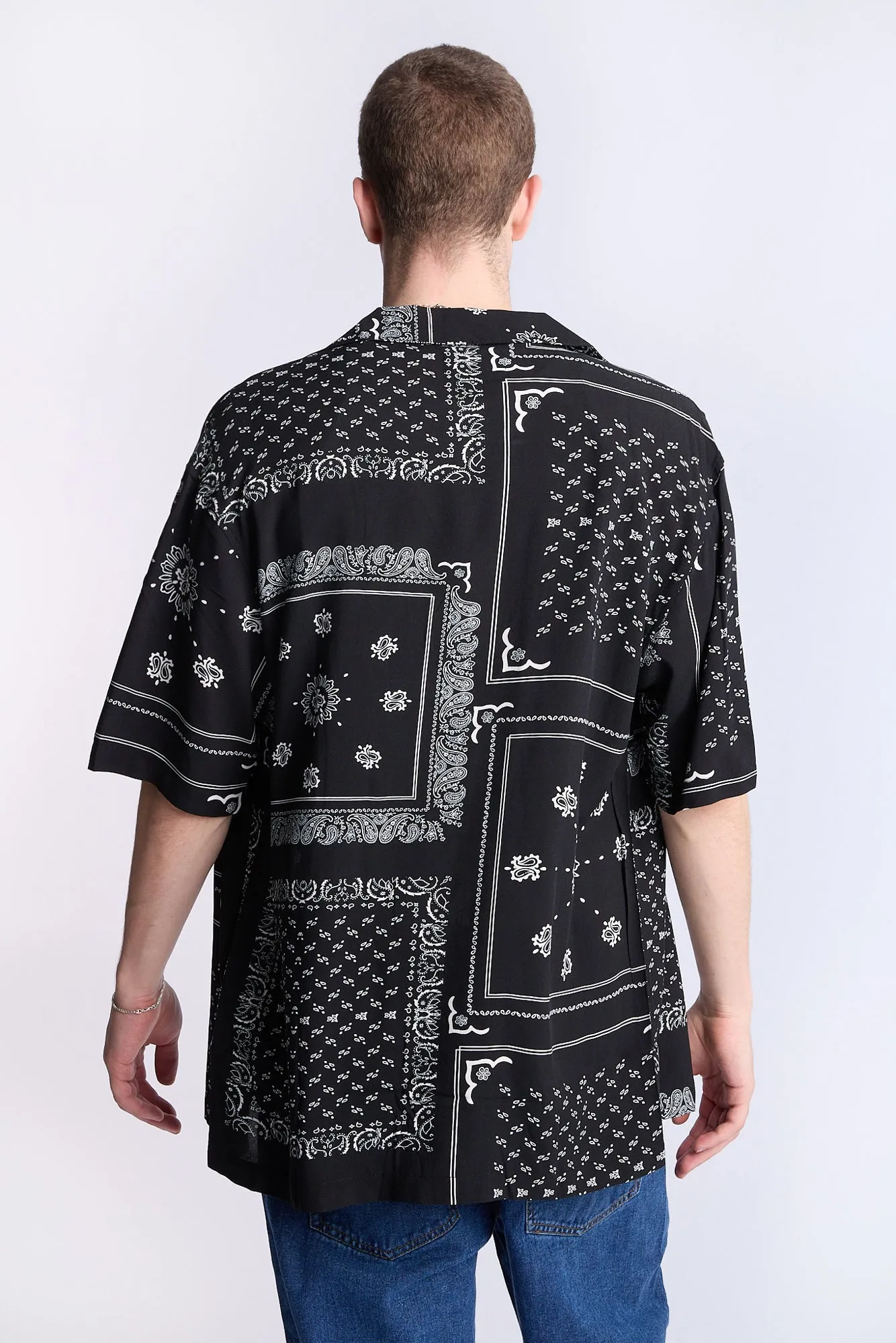 Arsenic Mens Bandana Print Button-Up