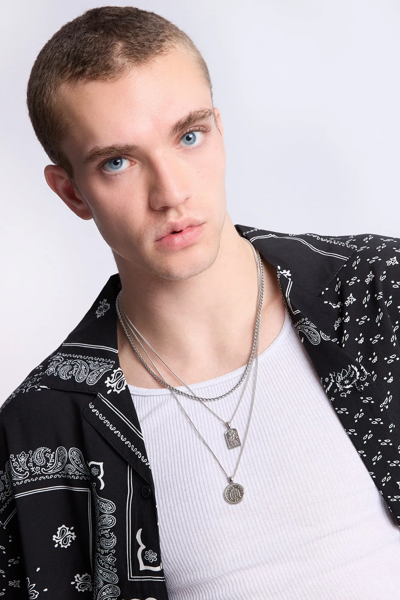 Arsenic Mens Bandana Print Button-Up