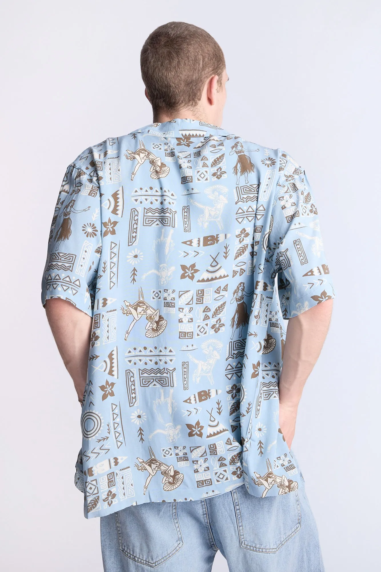 Arsenic Mens Hawaiian Print Button-Up