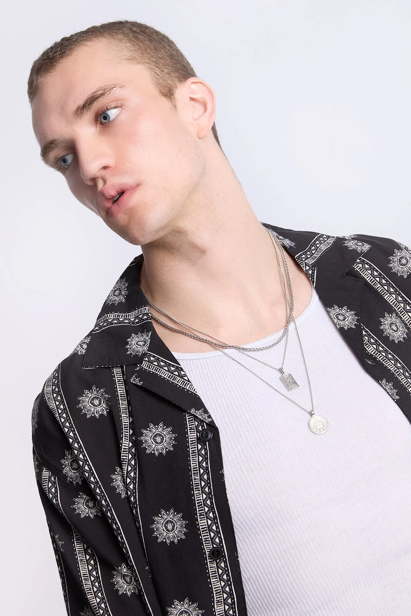 Arsenic Mens Medallion Print Button-Up
