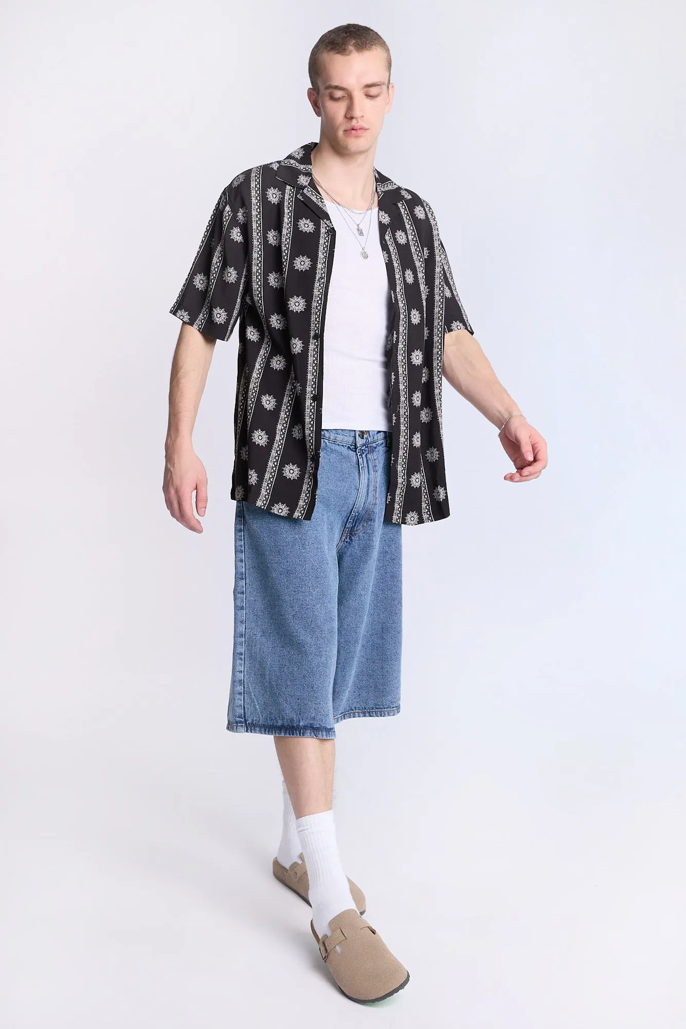 Arsenic Mens Medallion Print Button-Up