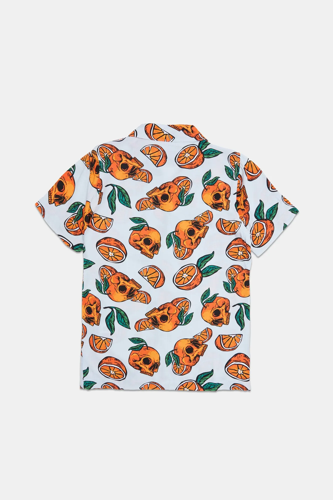 Arsenic Youth Orange Skulls Button-Up