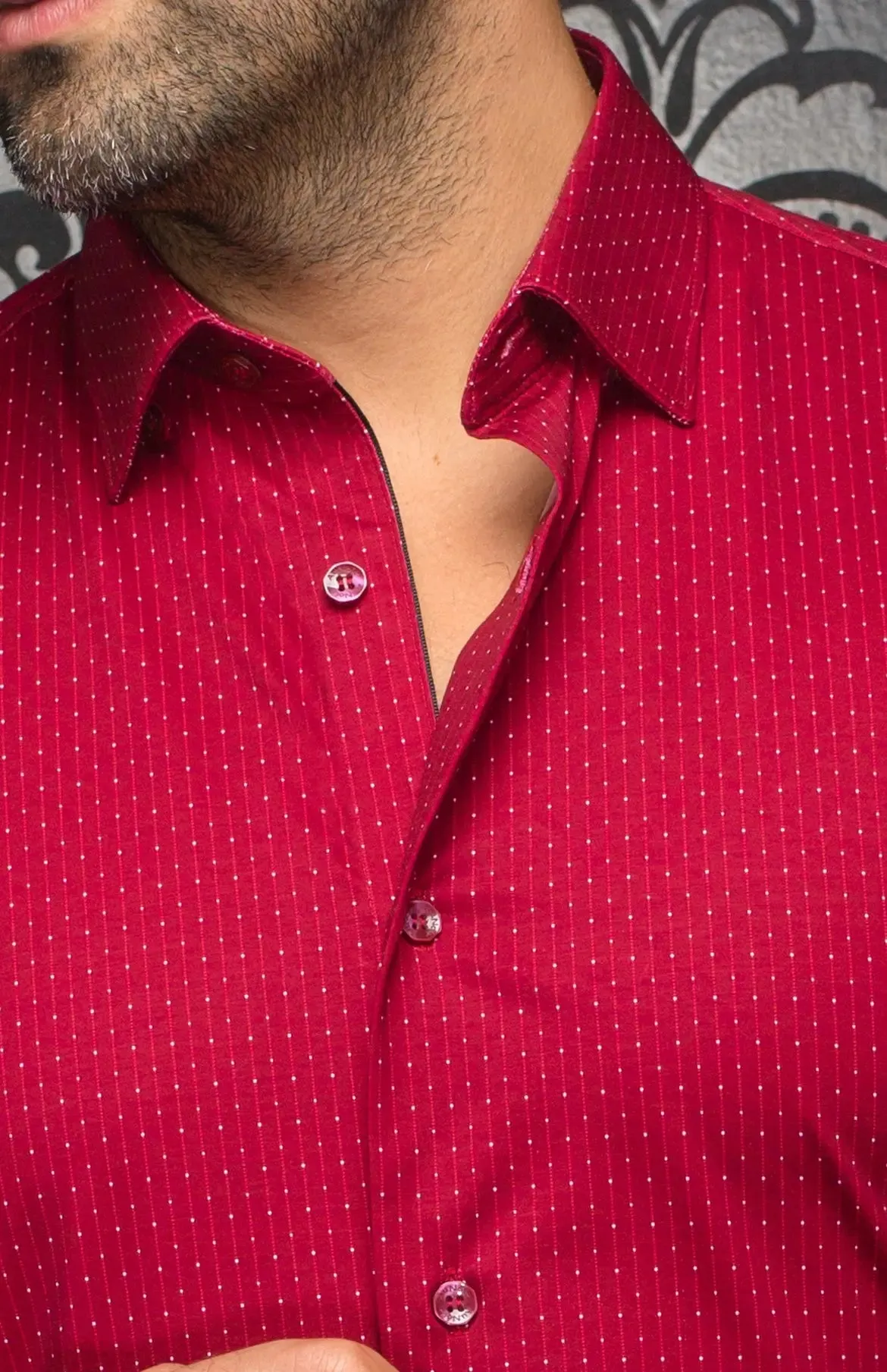 AU NOIR | Long Sleeve Shirt | Alexander-NDL Burgundy