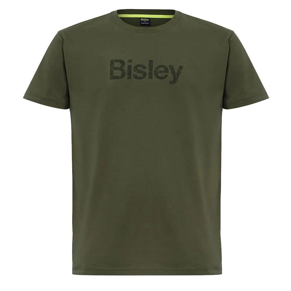 Bisley BKT064 Mens Cotton Logo Tee Short Sleeve Army Green
