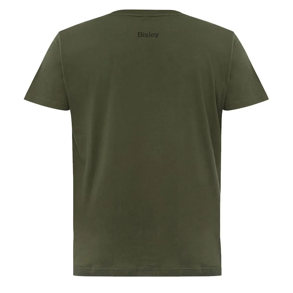 Bisley BKT064 Mens Cotton Logo Tee Short Sleeve Army Green