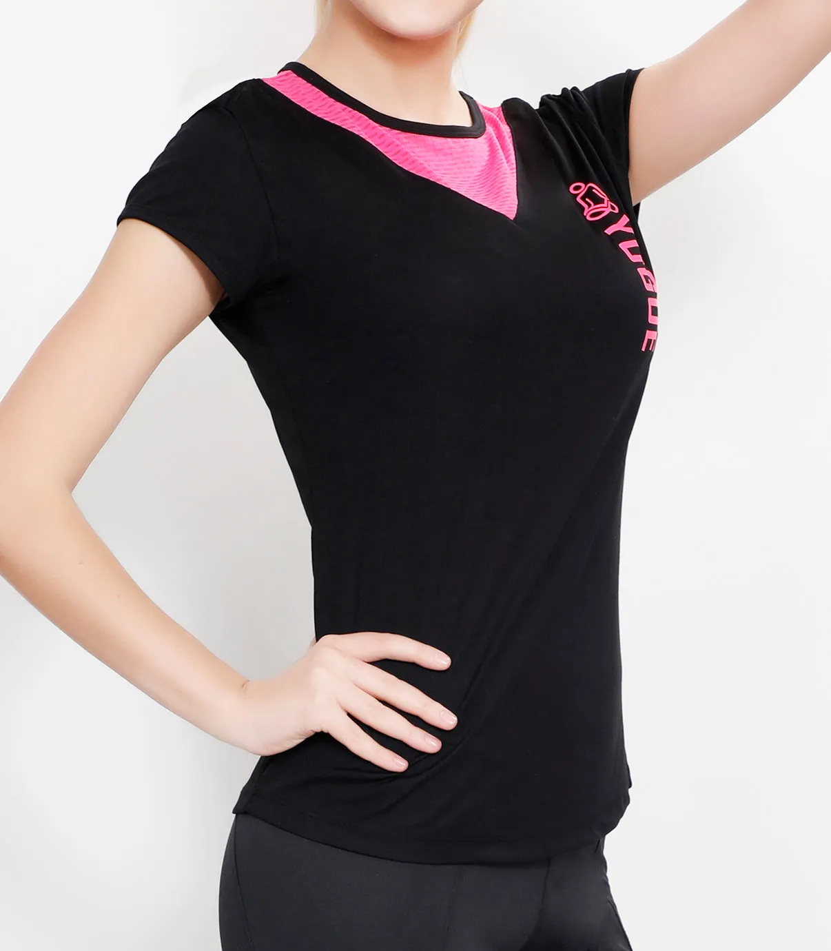Black Pink V-Cut T-Shirt