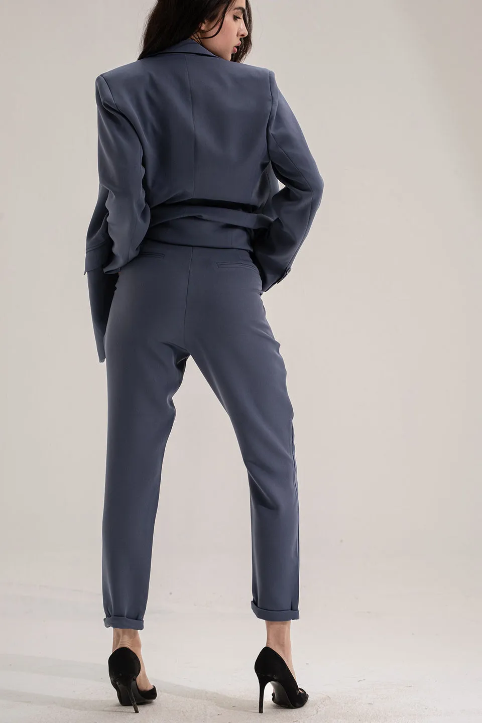 Blue Modern Fit Formal Pants