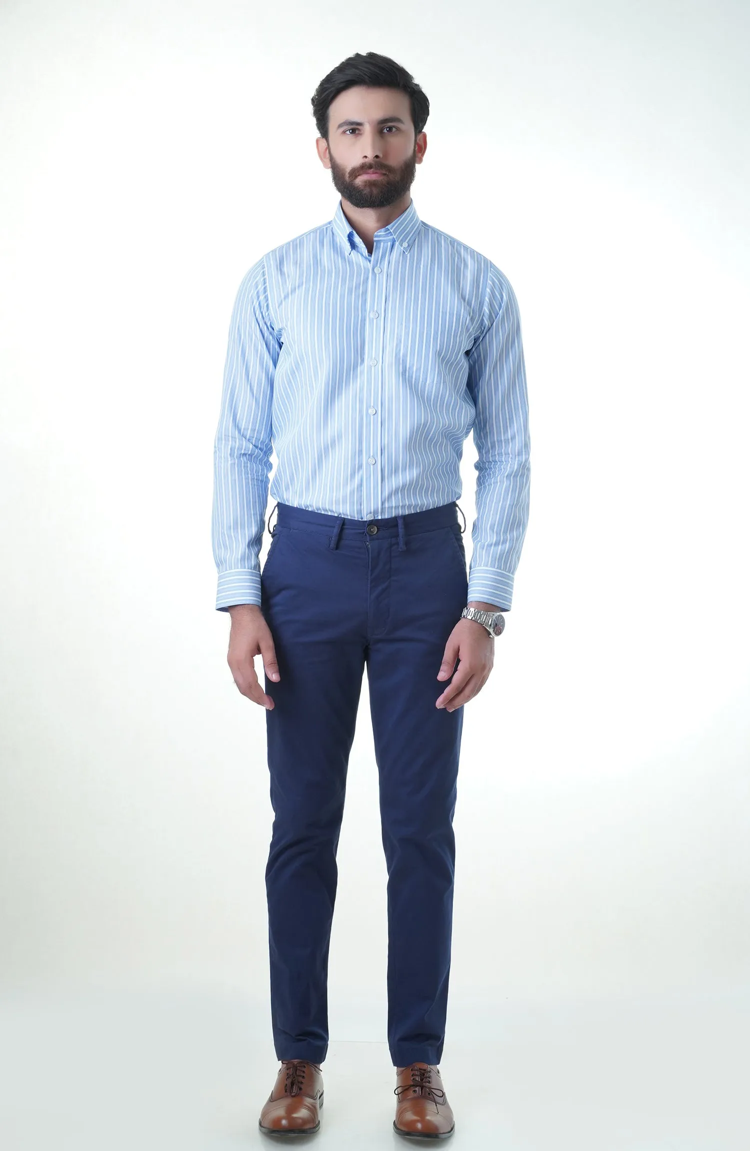 Blue Stripes Cotton Shirt
