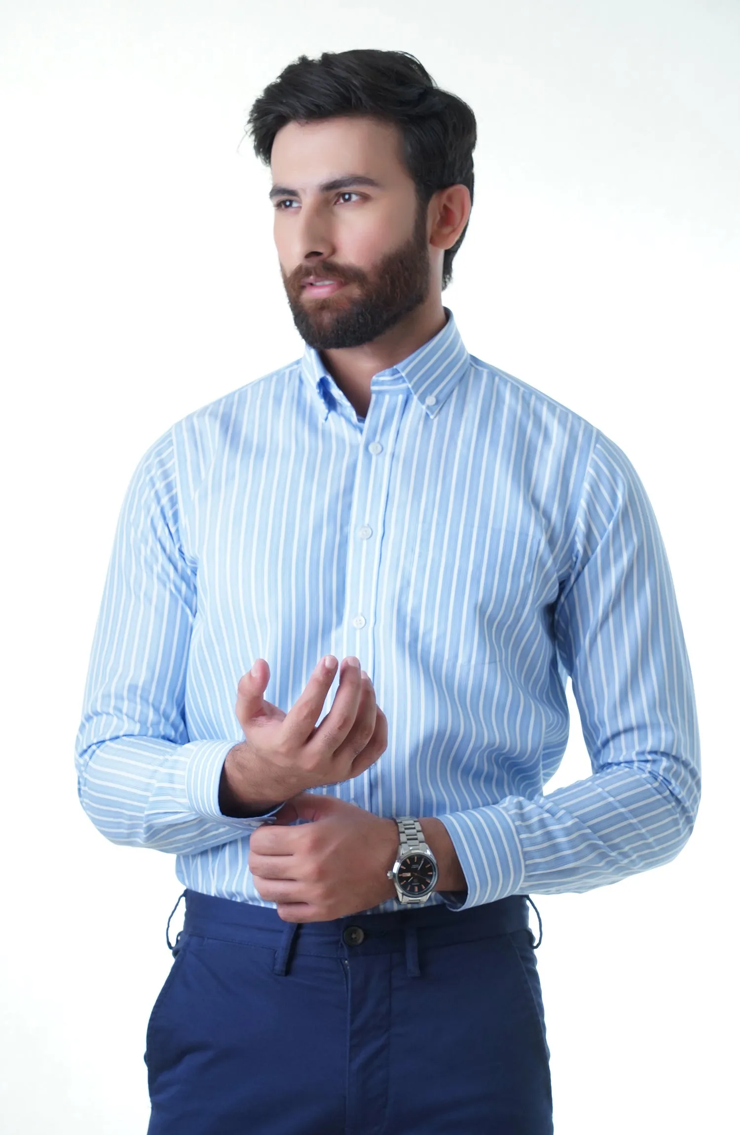 Blue Stripes Cotton Shirt