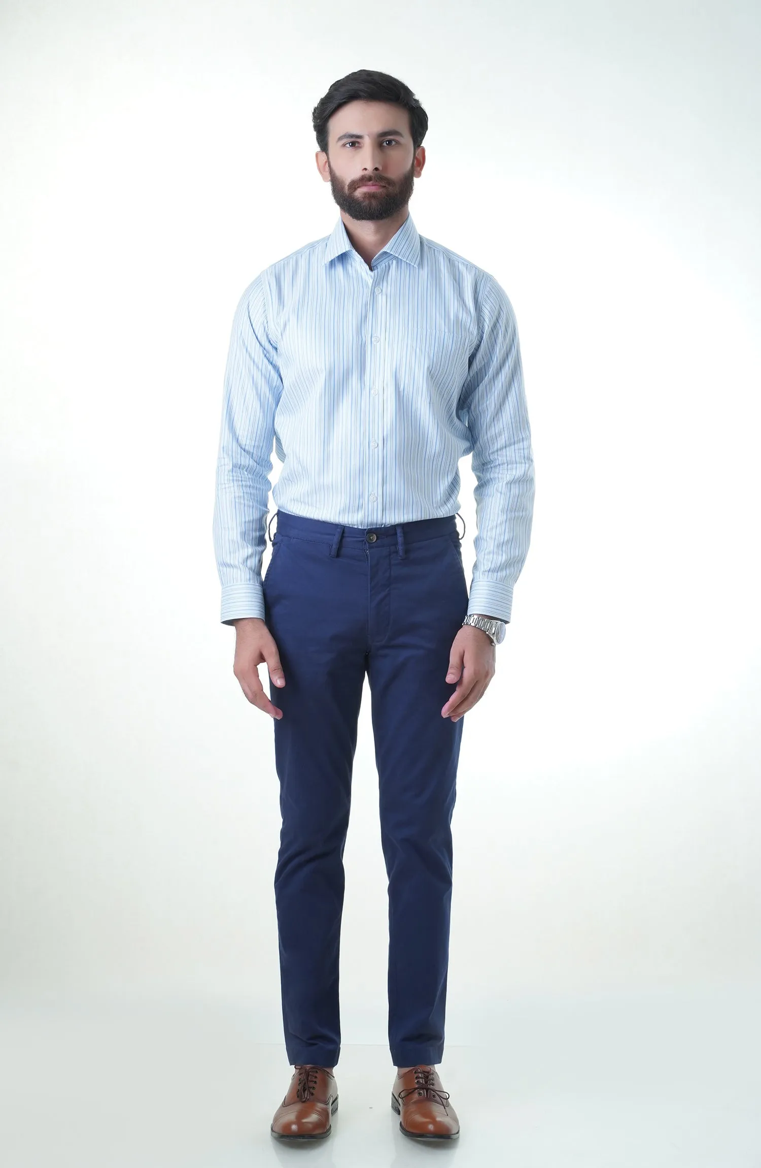Blue Stripes Cotton Shirt