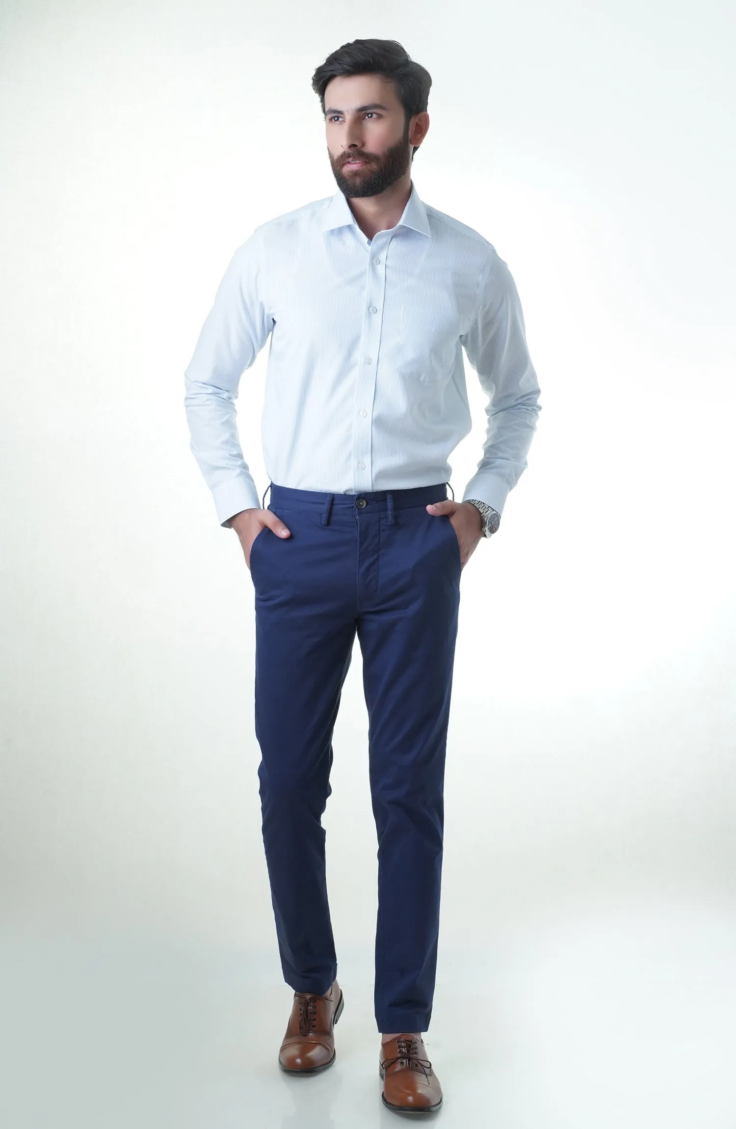Blue/White Cotton Shirt