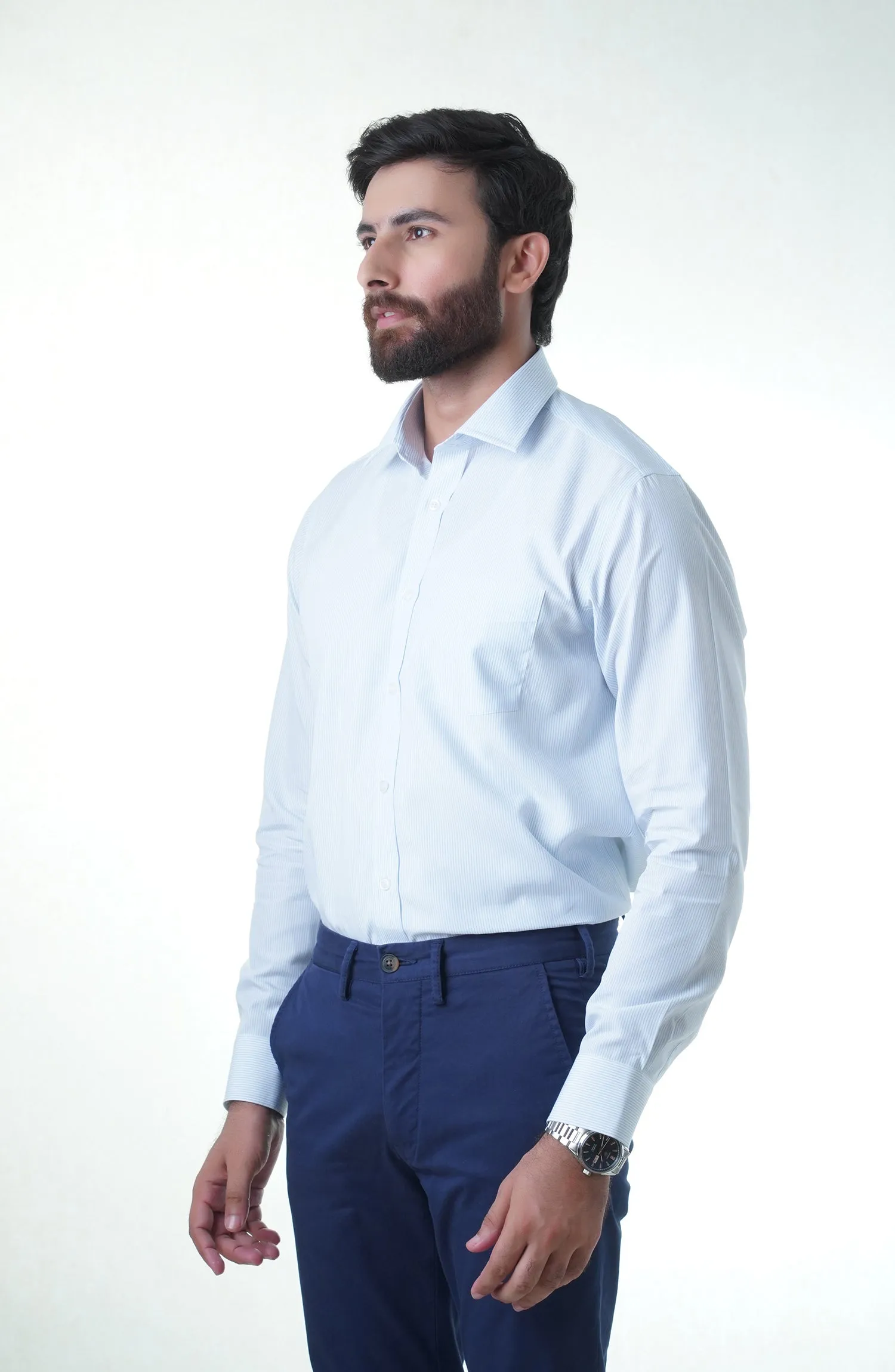 Blue/White Cotton Shirt