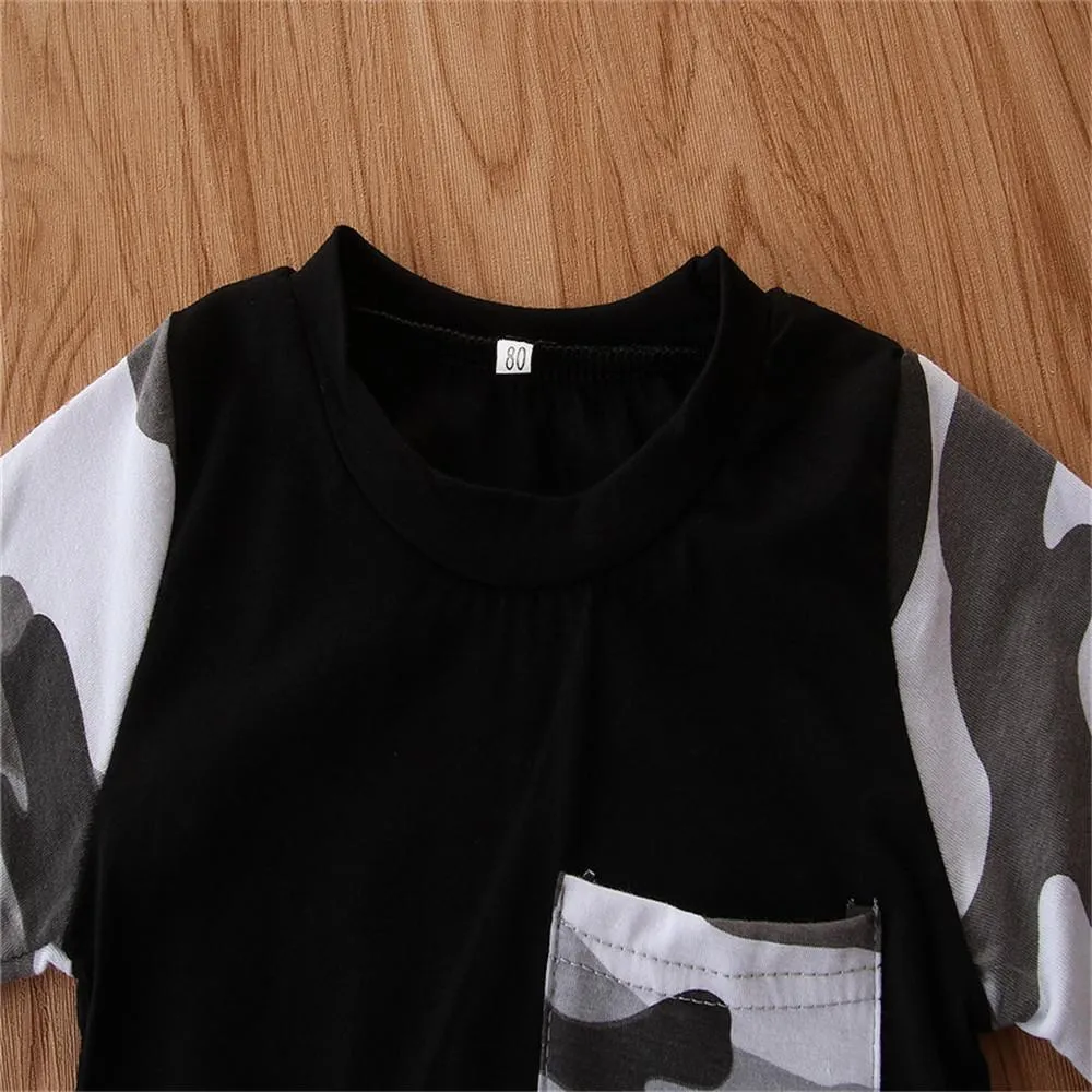 Boys Camo Printing Casual Long Sleeve Top & Pants Boy Clothes Wholesale