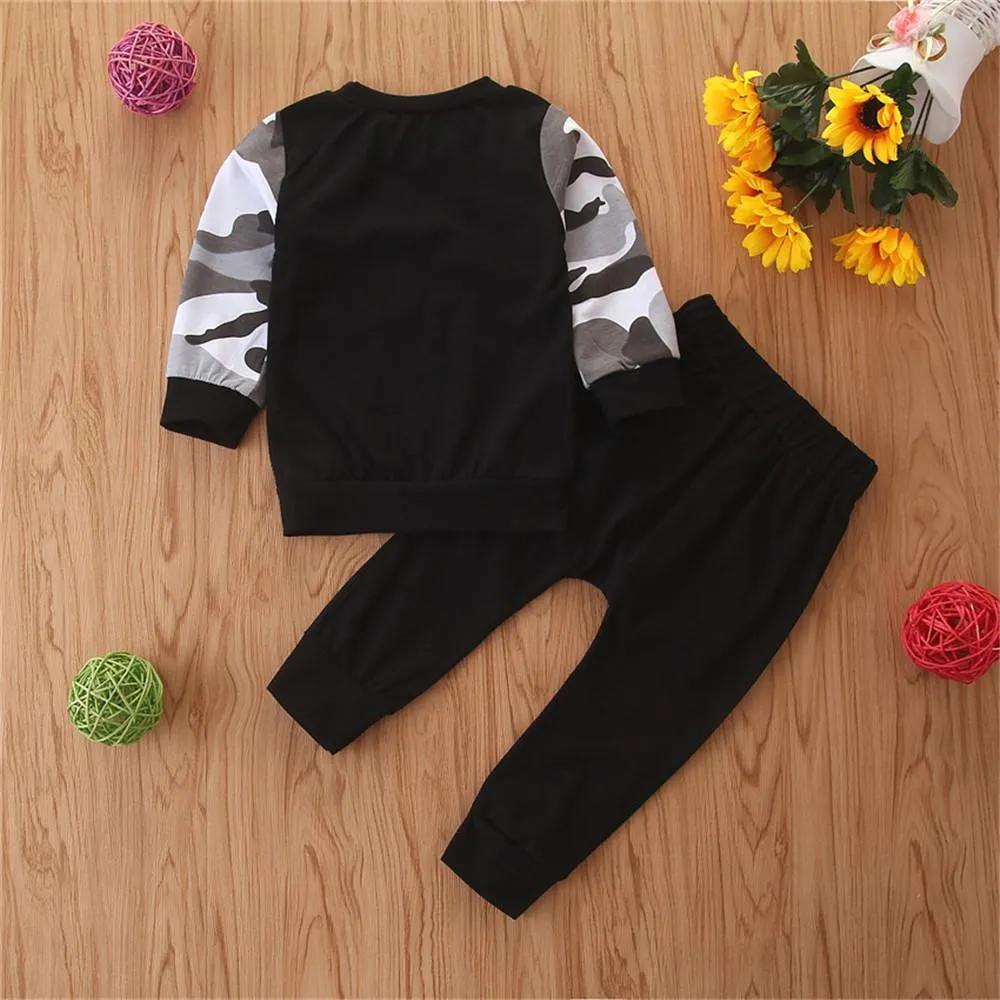 Boys Camo Printing Casual Long Sleeve Top & Pants Boy Clothes Wholesale