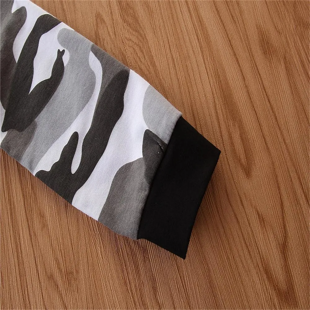 Boys Camo Printing Casual Long Sleeve Top & Pants Boy Clothes Wholesale