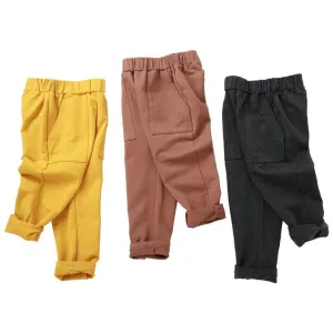 Boys Solid Casual Pockets Pants Wholesale Kid Clothing