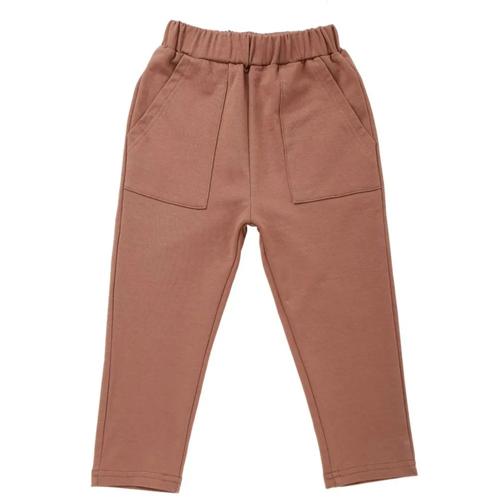 Boys Solid Casual Pockets Pants Wholesale Kid Clothing