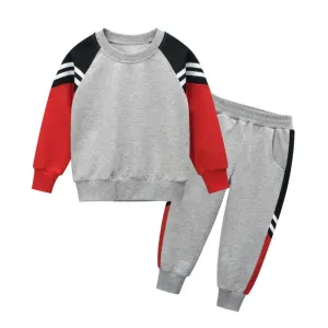Boys Splicing Color Stripe Top & Pants Little Boys Wholesale Clothing