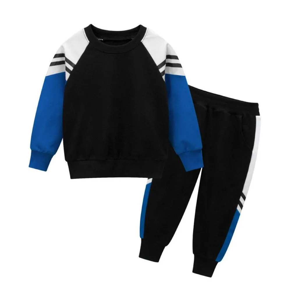 Boys Splicing Color Stripe Top & Pants Little Boys Wholesale Clothing