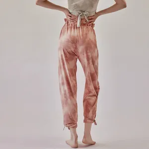 Buddha Stones Casual Trouser Leg Ties Ink Printing Women's Spandex Pants