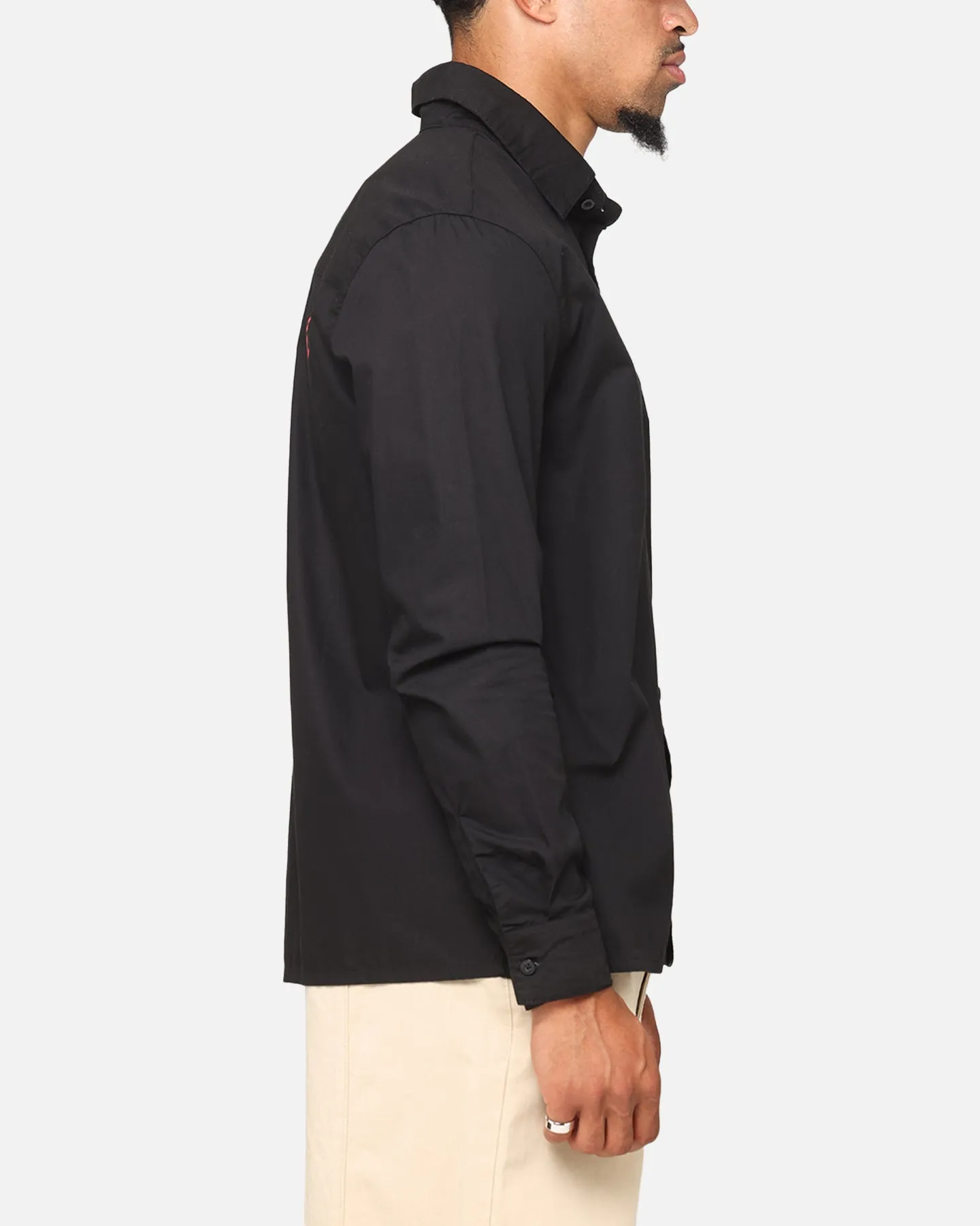 Carre Dice Club Long Sleeve Button Up Shirt Black