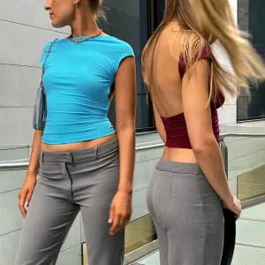 Casual Summer Streetwear Style Backless Crop Top