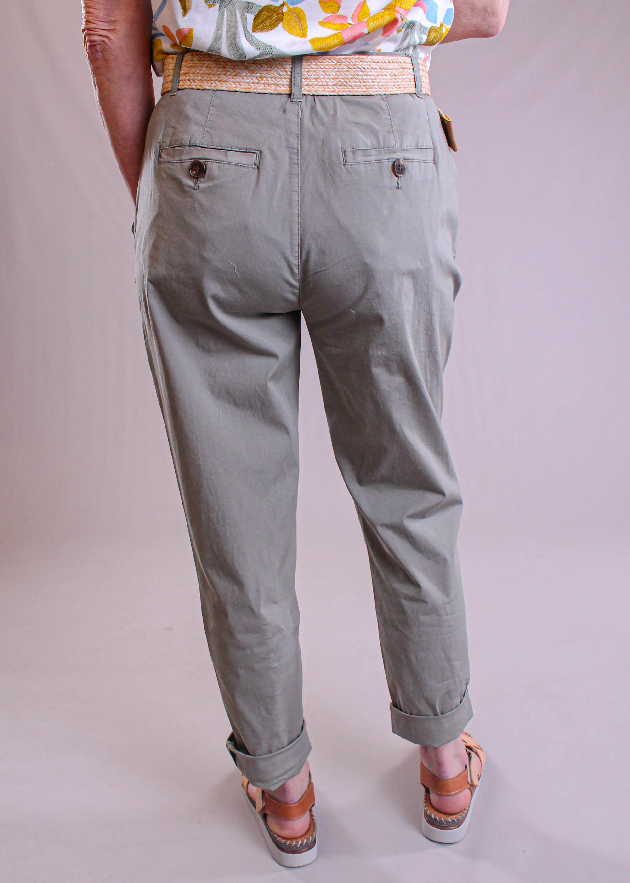 Charlie B Slim Pant with Belt