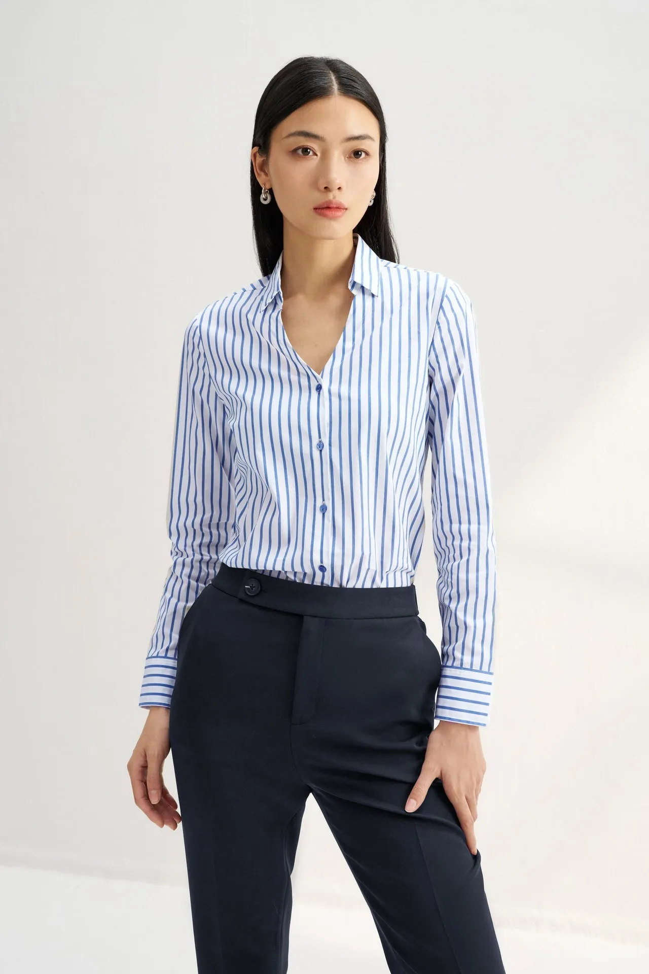 Cool & Stretch Stripe Poplin Shirt