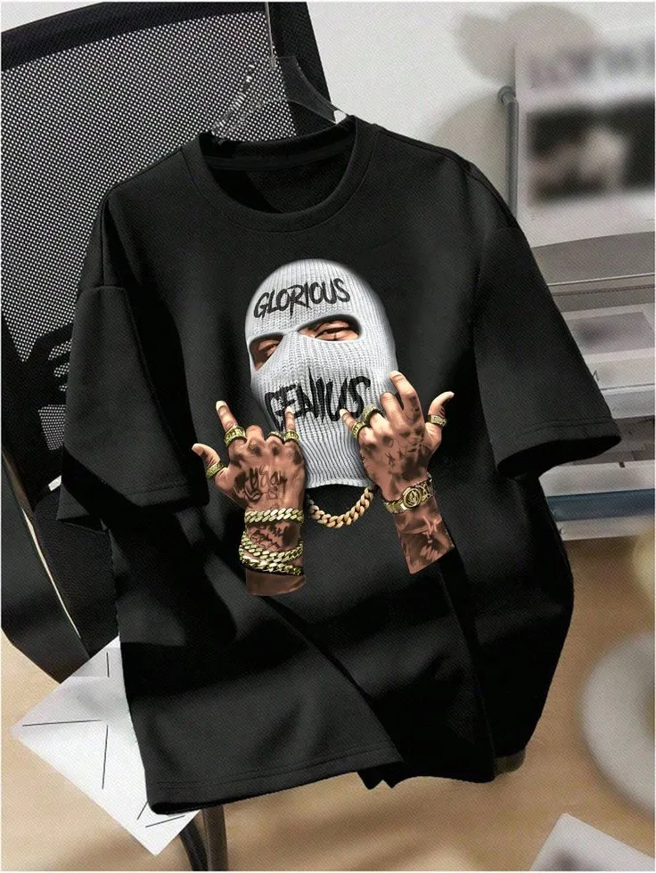 Cool Streetwear Oversize Graphic Printed Short Sleeve T-Shirt