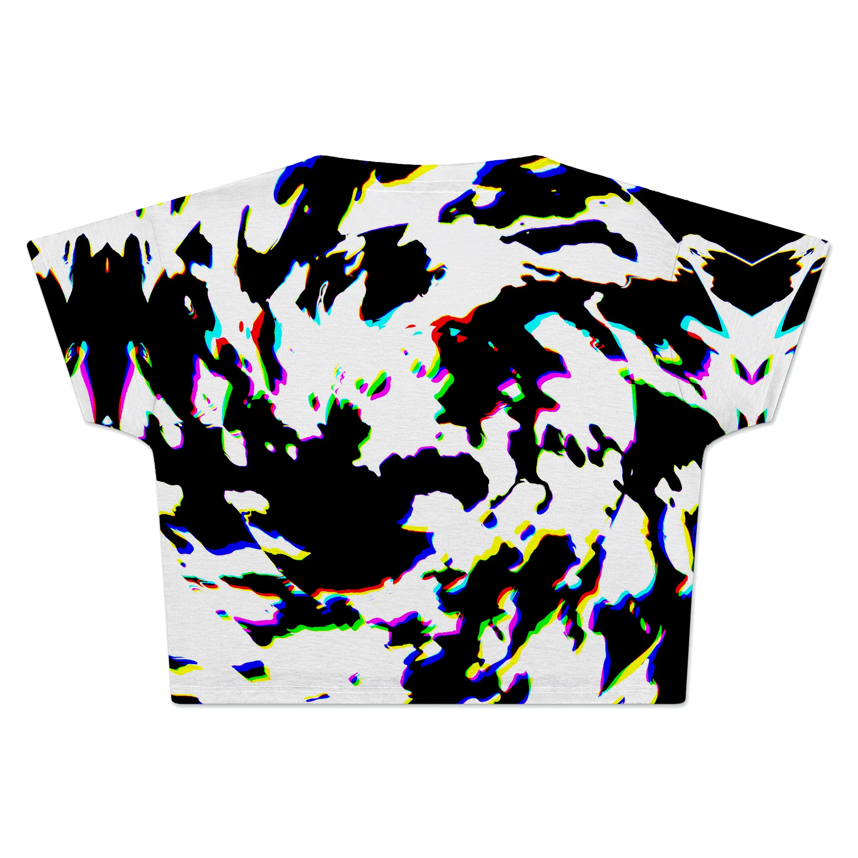 Cow Hide Print Rave Drip Crop Tee