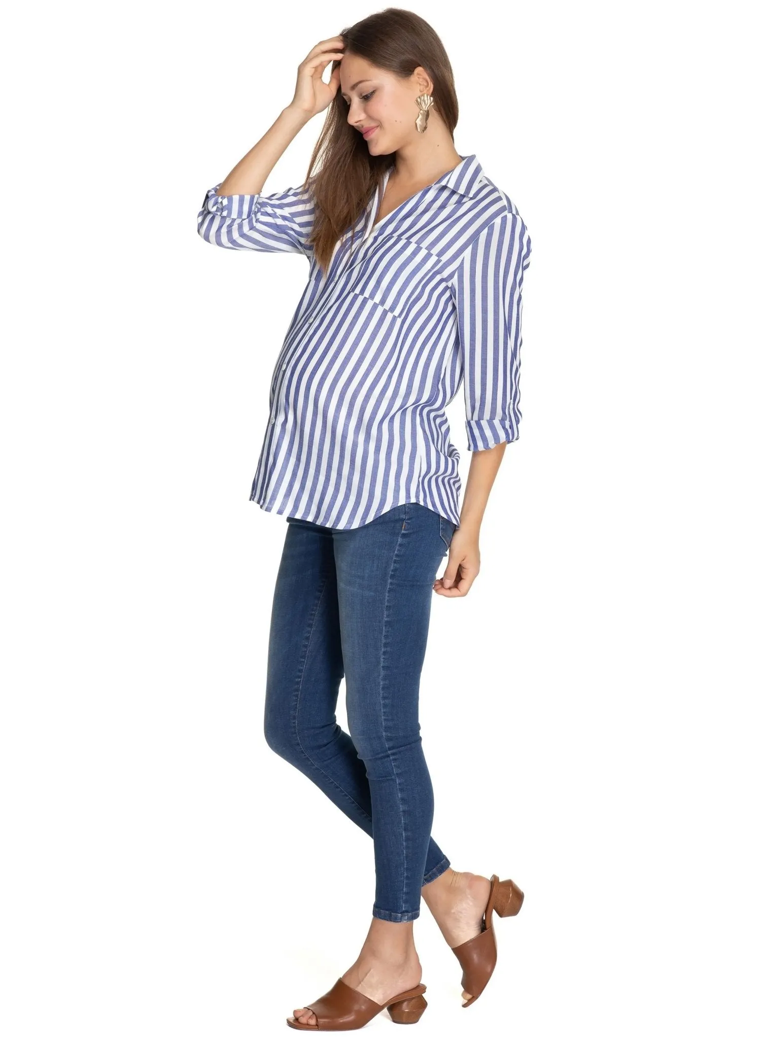 Daniela Striped Maternity Shirt