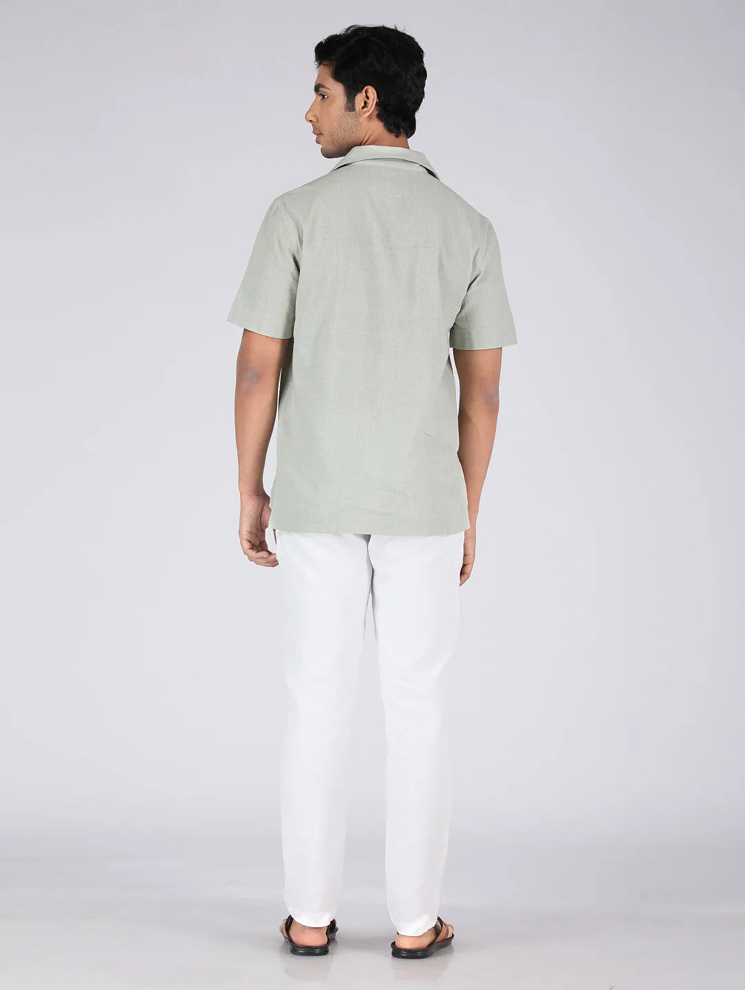 Eco Khadi Cotton Fresh Green Shirt - Aakav