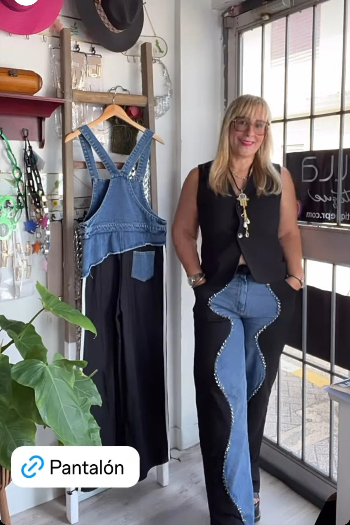 Embellish Contrast Denim