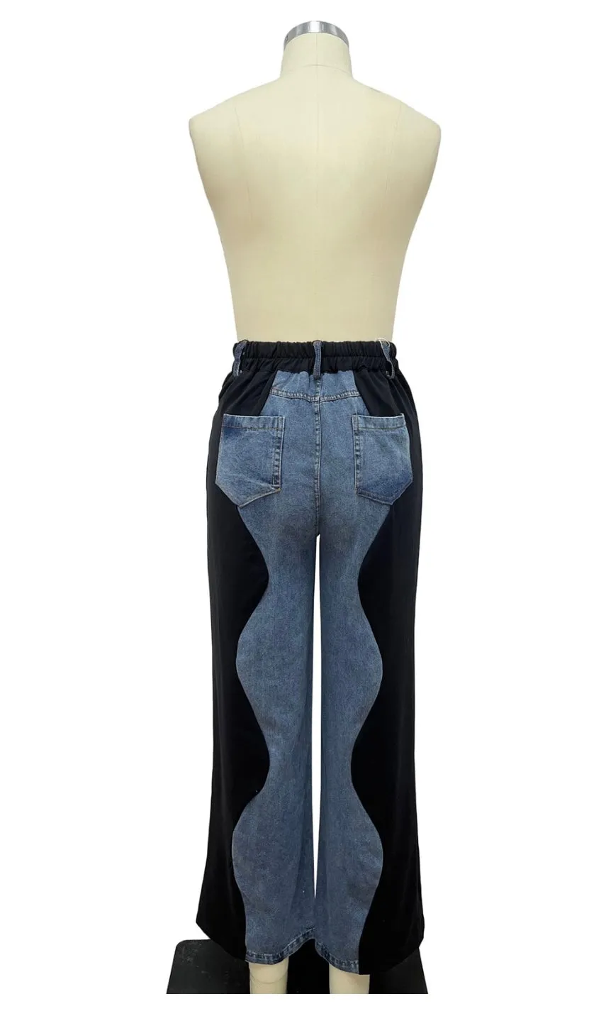 Embellish Contrast Denim