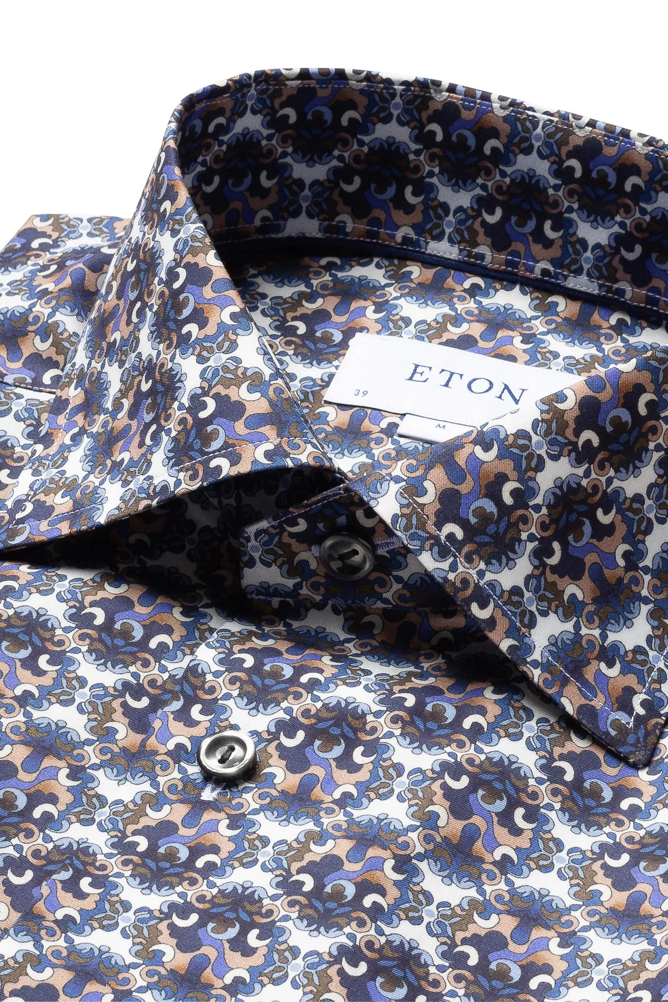 ETON Blue & Purple Bold Medallion Print Slim Fit Shirt