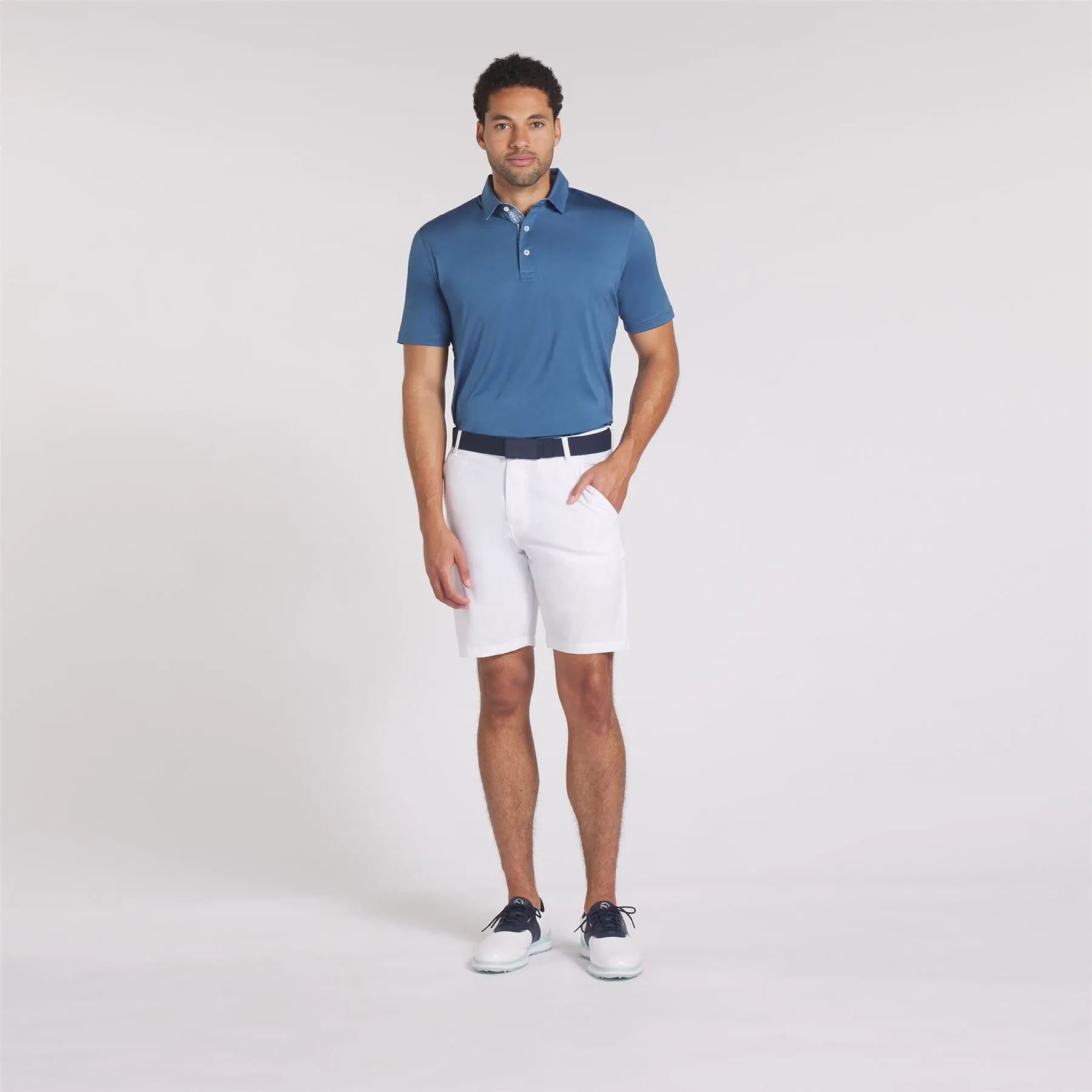 Fair Isle Trim Polo Blue Horizon - AW24