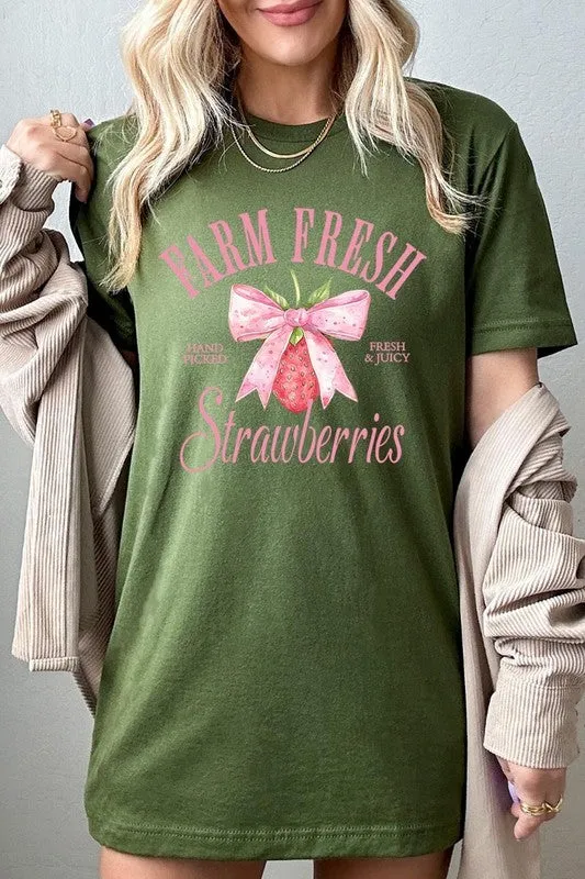 Farm Fresh Strawberries Graphic Plus Tee