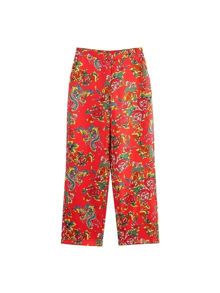 Flower Embellished Women Pants