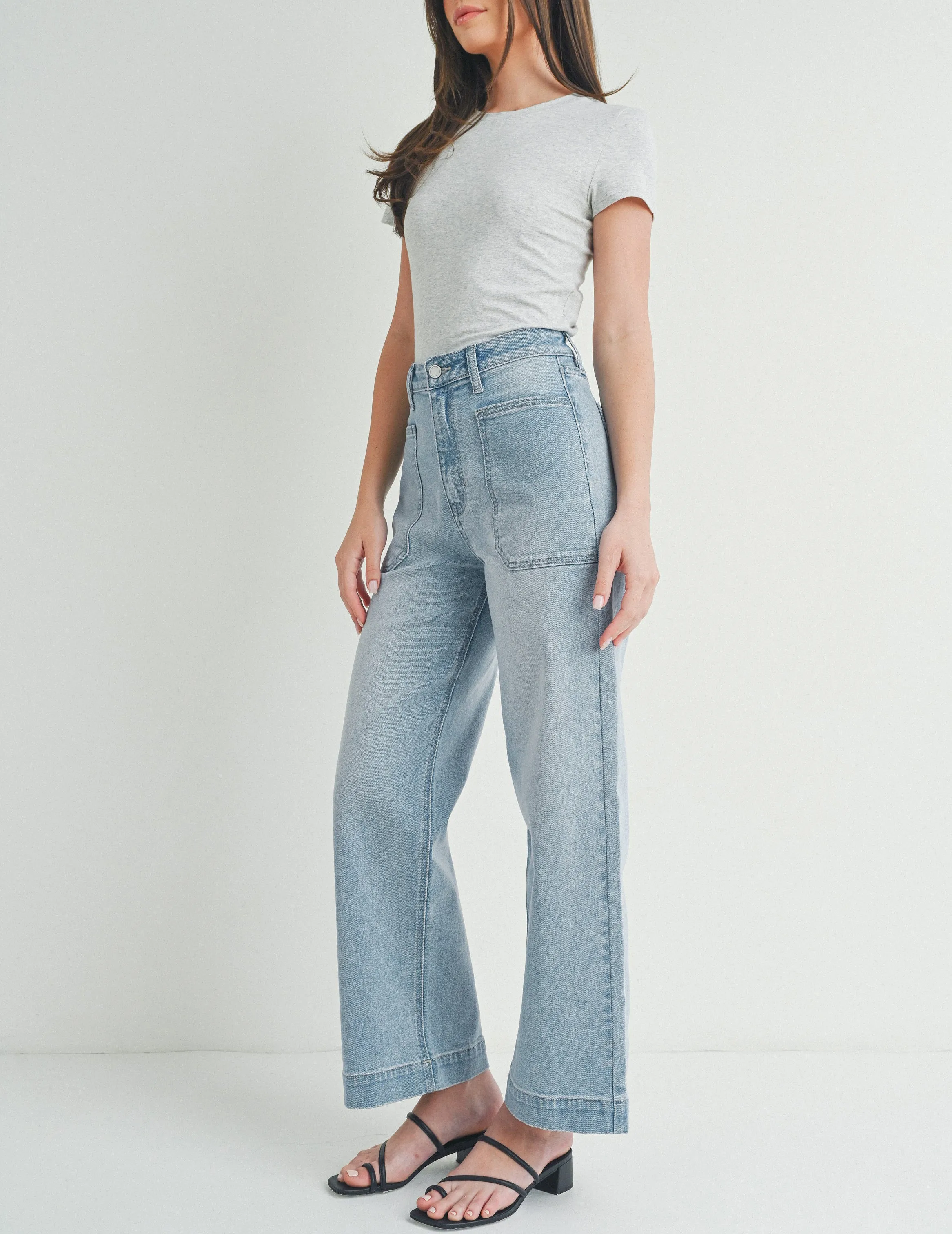 Gideon Cropped Wide Leg Jeans