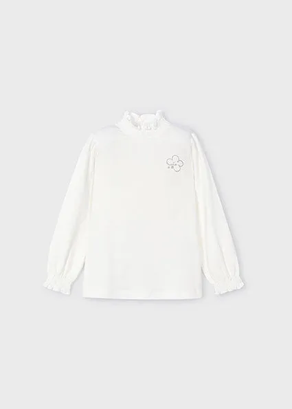girls smock neck long sleeve tee