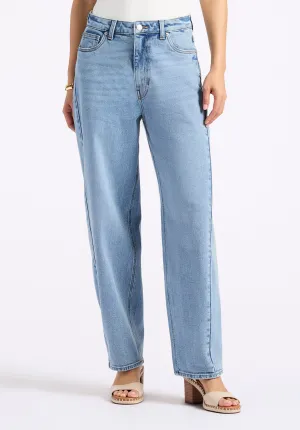 High Rise Barrel Barbara Women's Jeans, Vintage Blue - BL16072