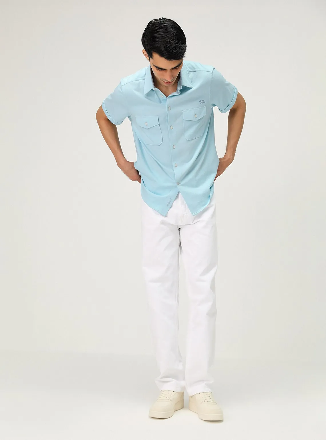 Ice Blue Shirt Half