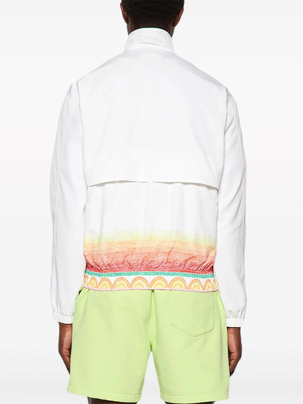 illustration-print zip-up jacket