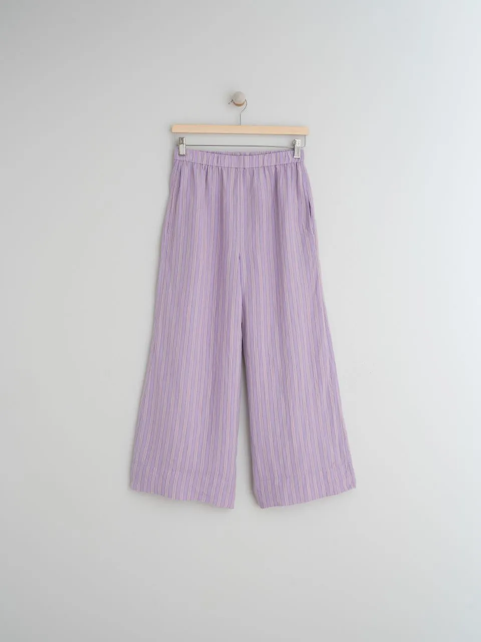 Indi & Cold Kora linen striped pant Lilac Jasper
