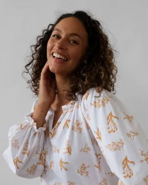 IRIS printed top in White/Honey
